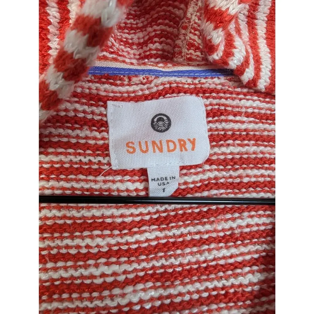 Sundry Striped Sea Sun Salt Embroidered Coastal Hooded Sweater